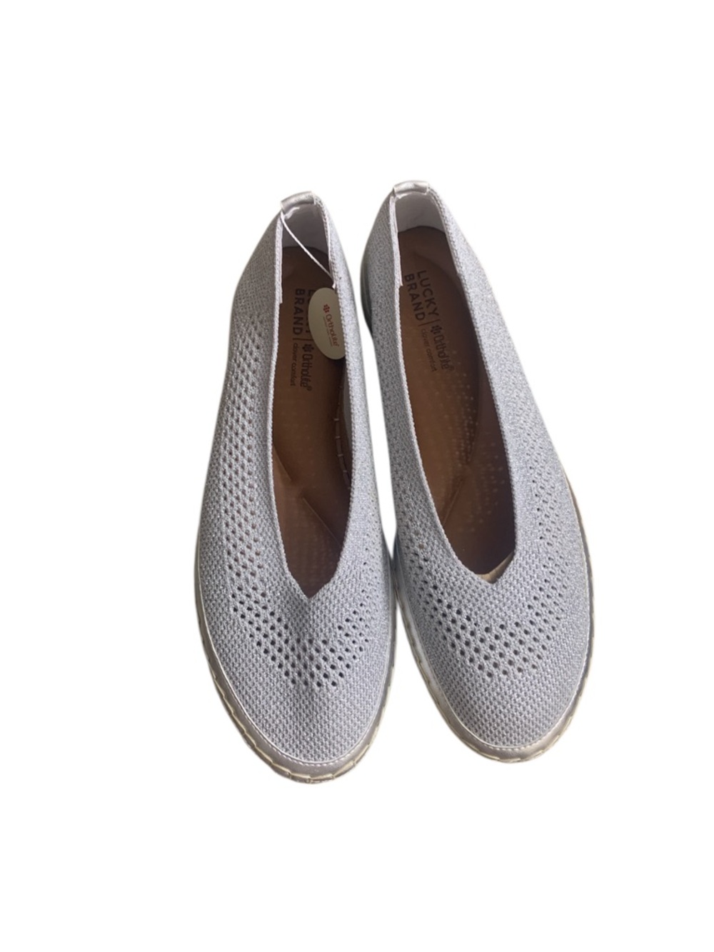 Lucky Brand Silver Knit Slip-On sandals
